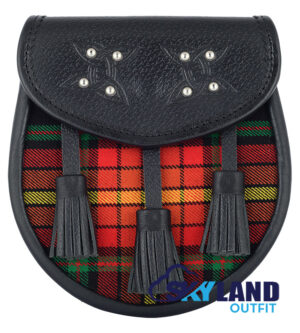 LGBTQ Pride Tartan Sporran Black Leather Scottish Sporran