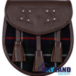 Mackenzie Tartan Sporran Brown Leather Scottish Sporran