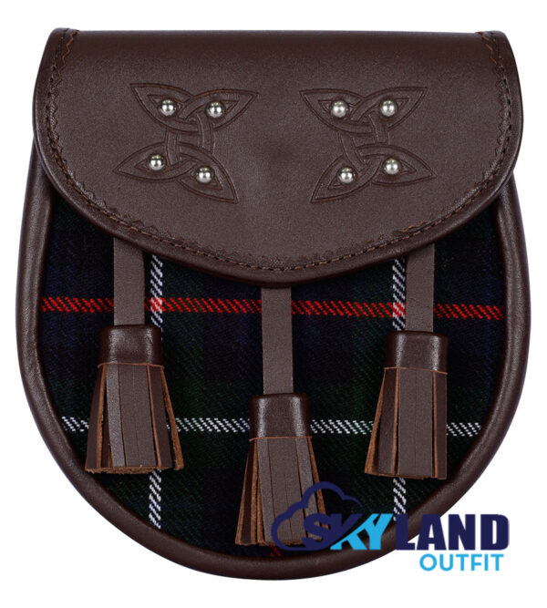 Mackenzie Tartan Sporran Brown Leather Scottish Sporran