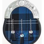 Ramsey Blue Hunting Tartan Sporran Full Dress Leather Sporran