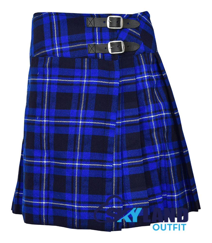 Ramsey Blue Tartan Mini Billie Kilt Girls Modern Kilt Skirt