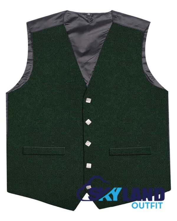 Solid Green Tartan Waistcoat