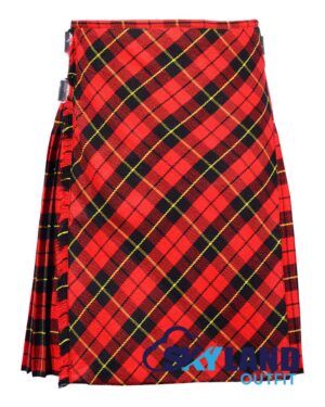 Wallace Tartan Kilt Traditional 8-Yard Scottish Kilt with Bias Cut