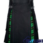 Hybrid Utility Kilts - Black Cotton & Wallace Hunting Tartan Kilt