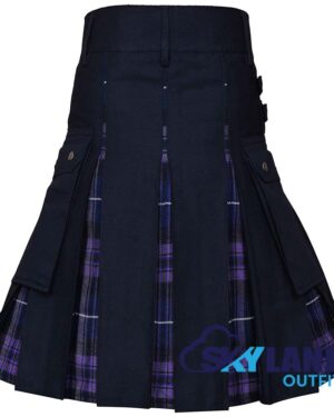 Hybrid Utility Kilts - Pride of Scotland Tartan & Black Cotton Kilt - Image 3