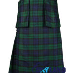 Black Watch Scottish 8 Yard Tartan Kilt with Detachable Pockets