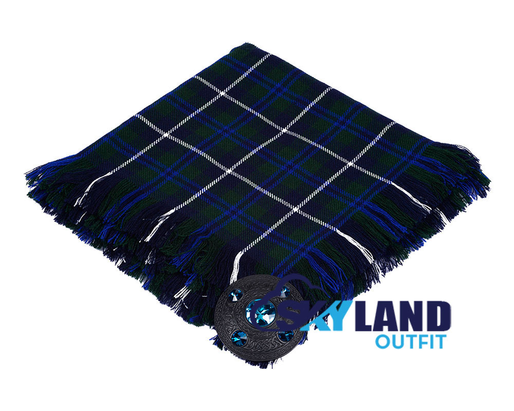 Douglas Blue Tartan Kilt Fly Plaid