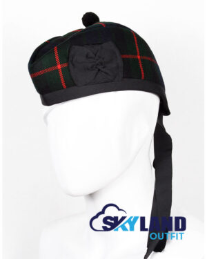 Gunn Tartan Glengarry Hat Traditional Scottish Cap