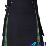 Hybrid Utility Kilts - Irish Heritage Tartan & Black Cotton Kilt