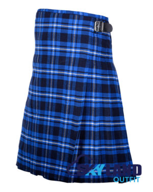 Ramsey Blue Tartan 8 Yard Kilt for Men Traditional Scottish Kilt - Image 3