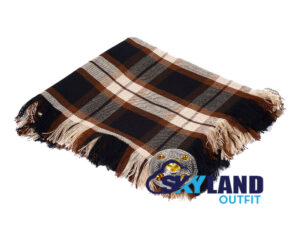 Rose Ancient Tartan Kilt Fly Plaid with Free Brooch