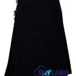 Solid Black Tartan 8 Yard Kilt